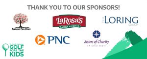 collage of golf fore kids event sponsors logos 2015