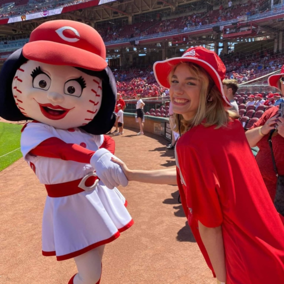 Lily Martin at Reds Game