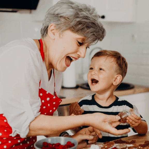 kinship care provider grandmother with child